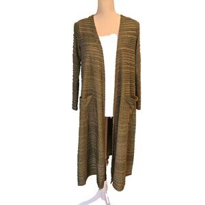 LuLaRoe Green Open Front Long Sleeve Cardigan Duster Women's Small